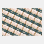 Abstraktes, festes Grün- und rosa Muster Geschenkpapier Set (Vorderseite 2)