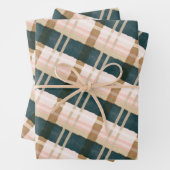 Abstraktes, festes Grün- und rosa Muster Geschenkpapier Set (Beispiel)