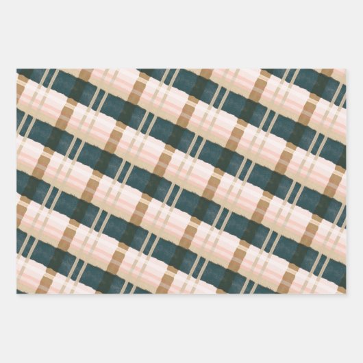 Abstraktes, festes Grün- und rosa Muster Geschenkpapier Set (Vorderseite)