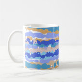Abstraktes, fett grafisches Blau, Aquamarin Orange Kaffeetasse (Links)