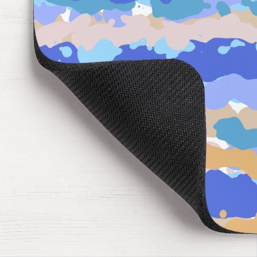 Abstraktes, fett grafisches Blau, Aquamarin Orange Mousepad (Ecke)