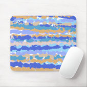 Abstraktes, fett grafisches Blau, Aquamarin Orange Mousepad (Mit Mouse)