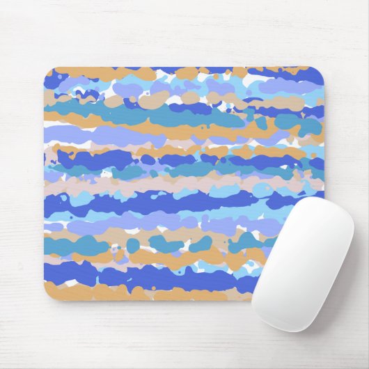 Abstraktes, fett grafisches Blau, Aquamarin Orange Mousepad (Mit Mouse)