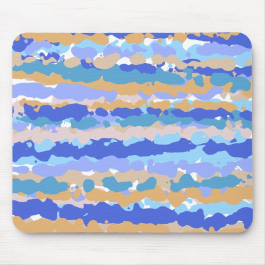 Abstraktes, fett grafisches Blau, Aquamarin Orange Mousepad (Vorne)