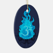Abstraktes Feuer-blaue Flamme Keramik Ornament (Rechts)