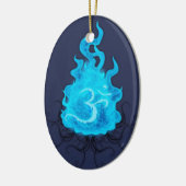Abstraktes Feuer-blaue Flamme Keramik Ornament (Links)
