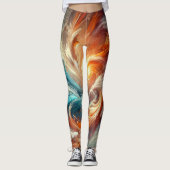 Abstraktes Feuer und Eiswirbel Frauen Leggings (Vorderseite)