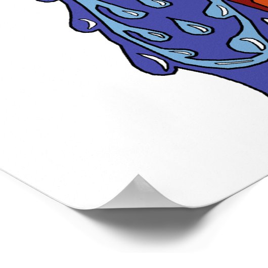 Abstraktes Feuer und Wasserunfall Poster (Ecke)