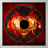 Abstraktes Feuerherz Poster (Vorne)