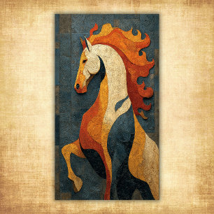 Abstraktes Feuerpferd – Modernes Pferde Kunstdesig Poster