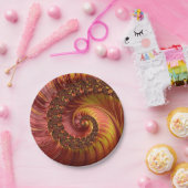 Abstraktes Fiery Spiral Fraktal Pappteller (Party)