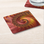 Abstraktes Fiery Spiral Fraktal Rechteckiger Pappuntersetzer (angewinkelt)