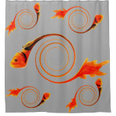 Abstraktes Fisch-Aquatisches Muster Duschvorhang (Vorderseite)