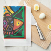 Abstraktes Fisch-Kunstdesign Handtuch (Viertel Falte)