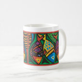 Abstraktes Fisch-Kunstdesign Kaffeetasse (VorderseiteRechts)