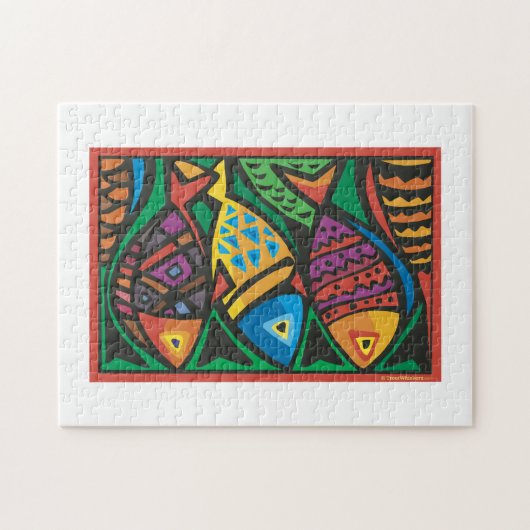 Abstraktes Fisch-Kunstdesign Puzzle (Horizontal)