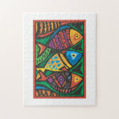 Abstraktes Fisch-Kunstdesign Puzzle (Vertikal)