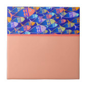 Abstraktes Fischmärchen Fliese (Vorderseite)