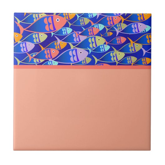 Abstraktes Fischmärchen Fliese (Vorderseite)