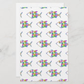 Abstraktes Fischmuster Briefpapier (Vorne/Hinten)