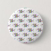 Abstraktes Fischmuster Button (Vorderseite)