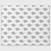 Abstraktes Fischmuster Geschenkpapier (Flach)