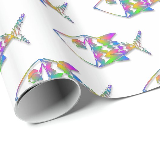 Abstraktes Fischmuster Geschenkpapier (Rolleneckpunkt)