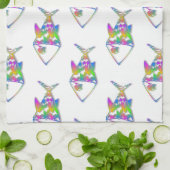 Abstraktes Fischmuster Geschirrtuch (Gefaltet)