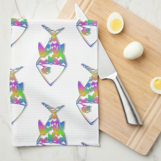 Abstraktes Fischmuster Geschirrtuch (Viertel Falte)