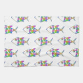 Abstraktes Fischmuster Geschirrtuch (Horizontal)