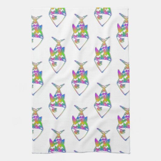 Abstraktes Fischmuster Geschirrtuch (Vertikal)