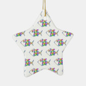 Abstraktes Fischmuster Keramikornament (Rechts)