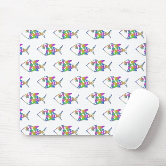 Abstraktes Fischmuster Mousepad (Mit Mouse)