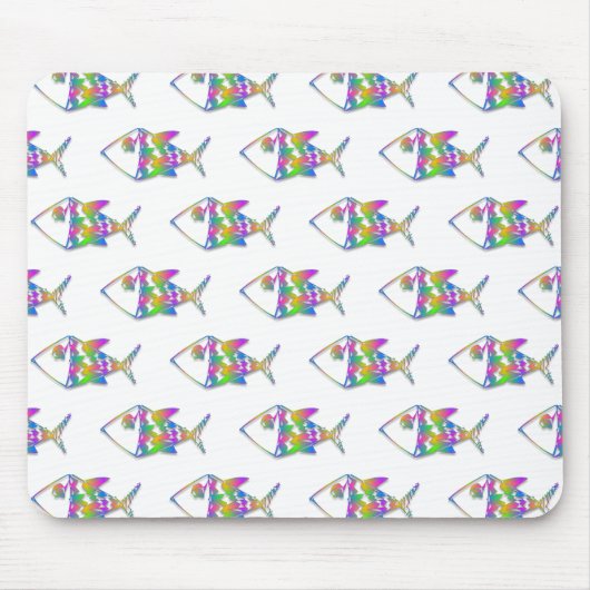 Abstraktes Fischmuster Mousepad (Vorne)