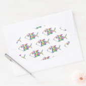 Abstraktes Fischmuster Ovaler Aufkleber (Umschlag)