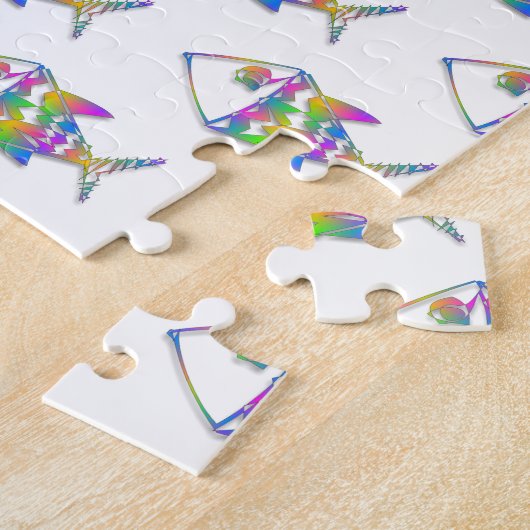 Abstraktes Fischmuster Puzzle (Seite)