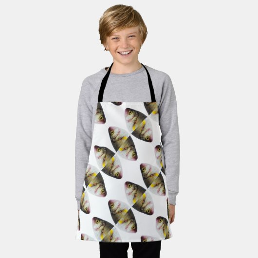Abstraktes Fischmuster Schürze (Getragen)