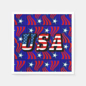 Abstraktes Flaggenmuster mit dem US-Text-Papier Na Serviette (Vorderseite)