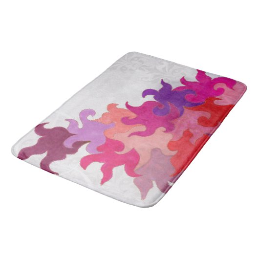 Abstraktes Flammenbad Badematte (Schrägansicht)