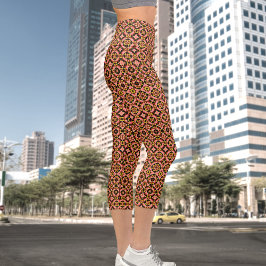 Abstraktes Fliesenmuster Hochwaisted Capris