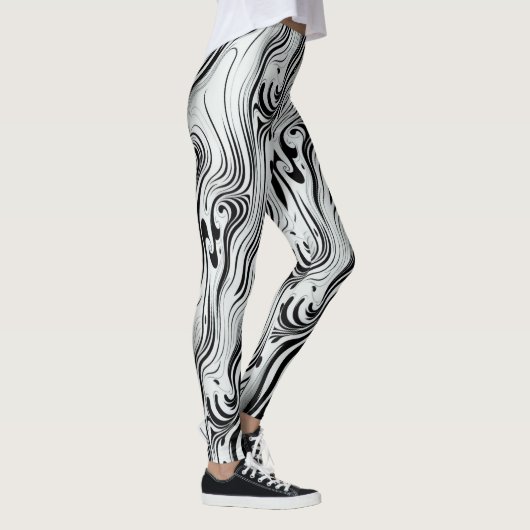 Abstraktes Fließen Abstrakter Swirl Kunst Leggings (Rechts)