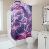 "Abstraktes fließendes Wasser in Lila und rosa" Duschvorhang (Beispiel)