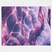 "Abstraktes fließendes Wasser in Lila und rosa" Fleecedecke (Vorderseite (Horizontal))