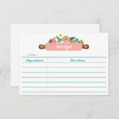 Abstraktes Floor- und Foliage-Walzenrezept Button Mitteilungskarte (Vorne/Hinten)