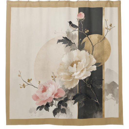 "Abstraktes Floral" Duschvorhang (Vorderseite)