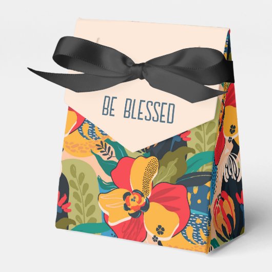 Abstraktes Floral Sei Gesegnet Geschenkschachtel (Vorderseite)