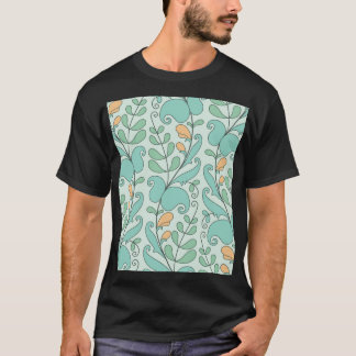 Abstraktes Floral: Vintage Nahtloses Muster T-Shirt