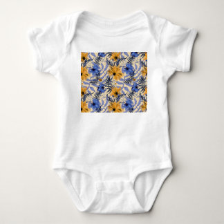 Abstraktes Floral: Wasserfarbe Modernes Muster Baby Strampler
