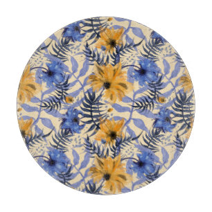 Abstraktes Floral: Wasserfarbe Modernes Muster Schneidebrett