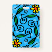 Abstraktes florales Abzeichen Ausweis (Rückseite)